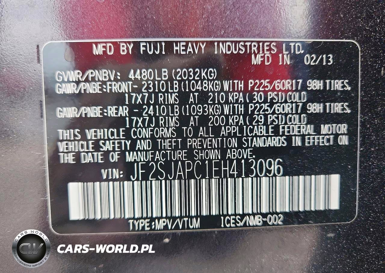 2014 Subaru Forester 2.5I Touring VIN:JF2SJAPC1EH413096 - 14