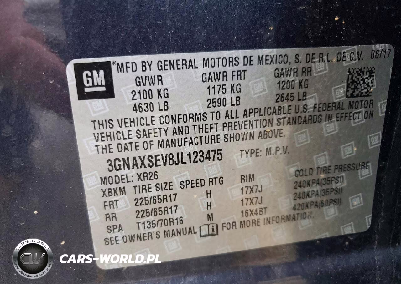 2018 Chevrolet Equinox Lt VIN:3GNAXSEV8JL123475 - 13