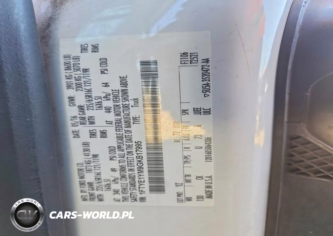 2016 Ford Transit T-150 VIN:1FTYE1YM9GKB17995 - 13