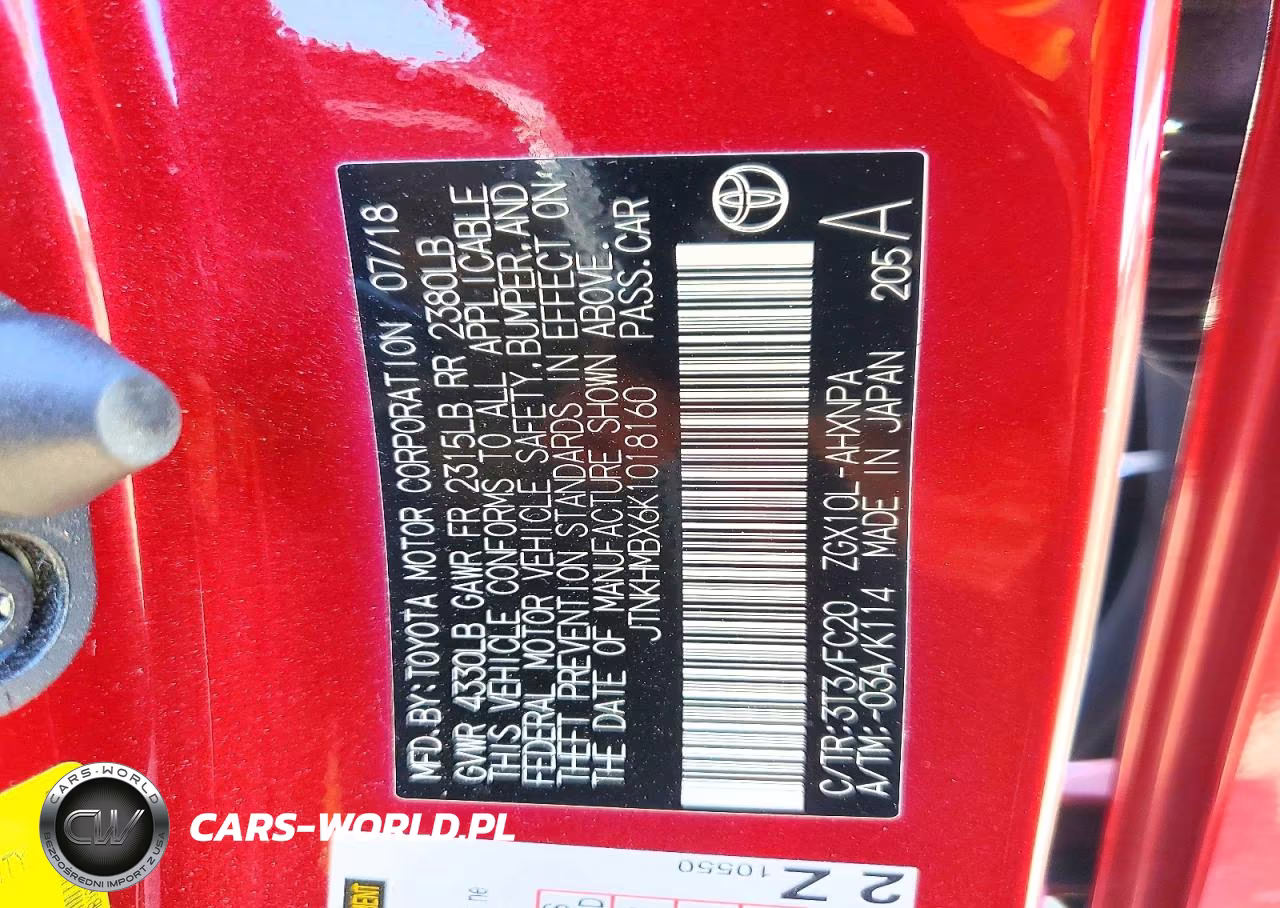 2019 Toyota C-Hr Le VIN:JTNKHMBX6K1018160 - 12