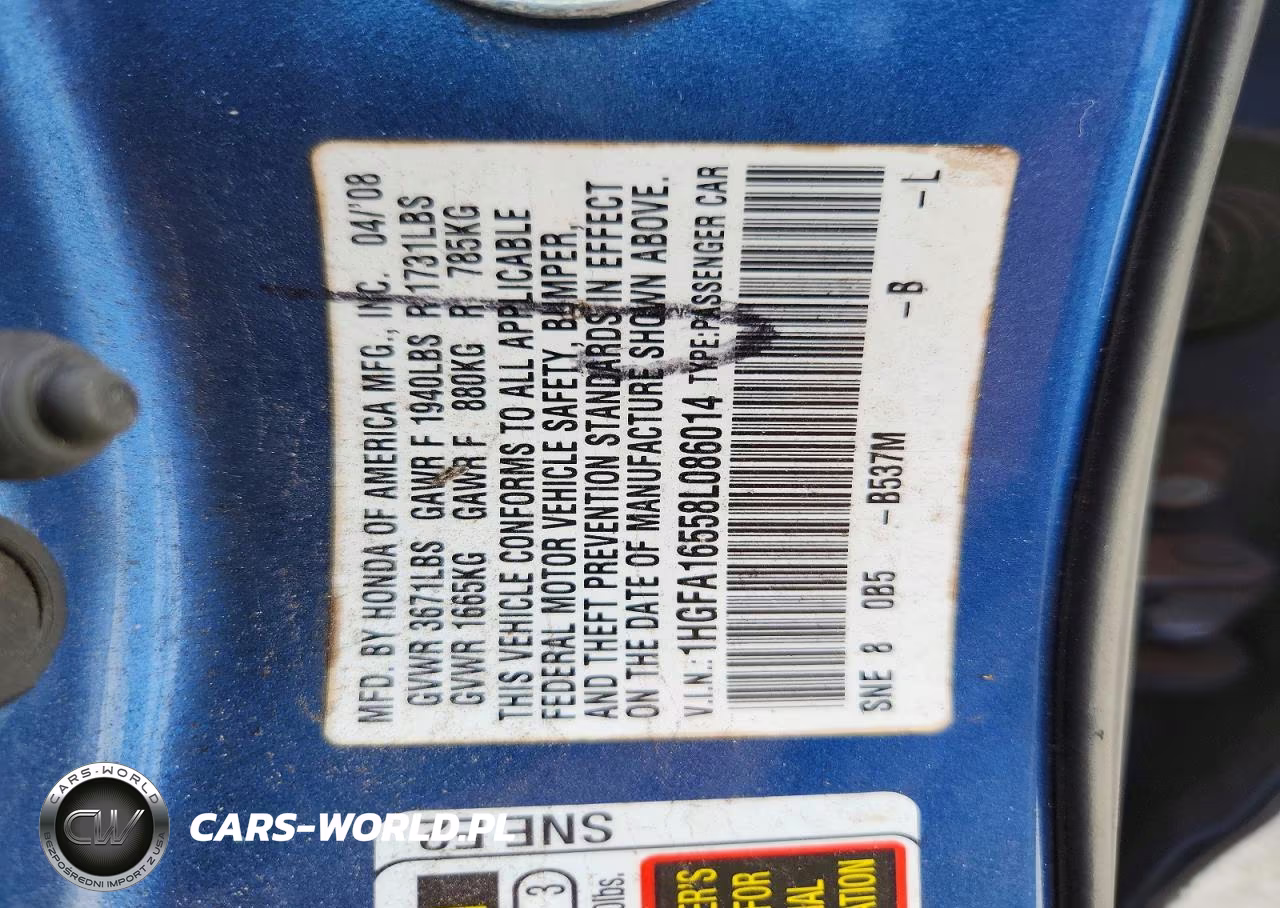 2008 Honda Civic Lx VIN:1HGFA16558L086014 - 12