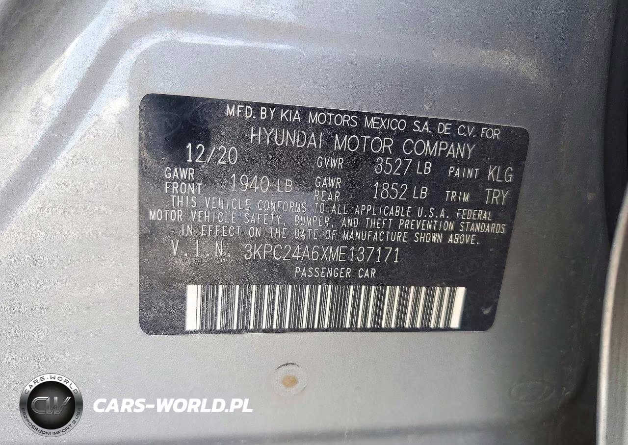 2021 Hyundai Accent Se VIN:3KPC24A6XME137171 - 12