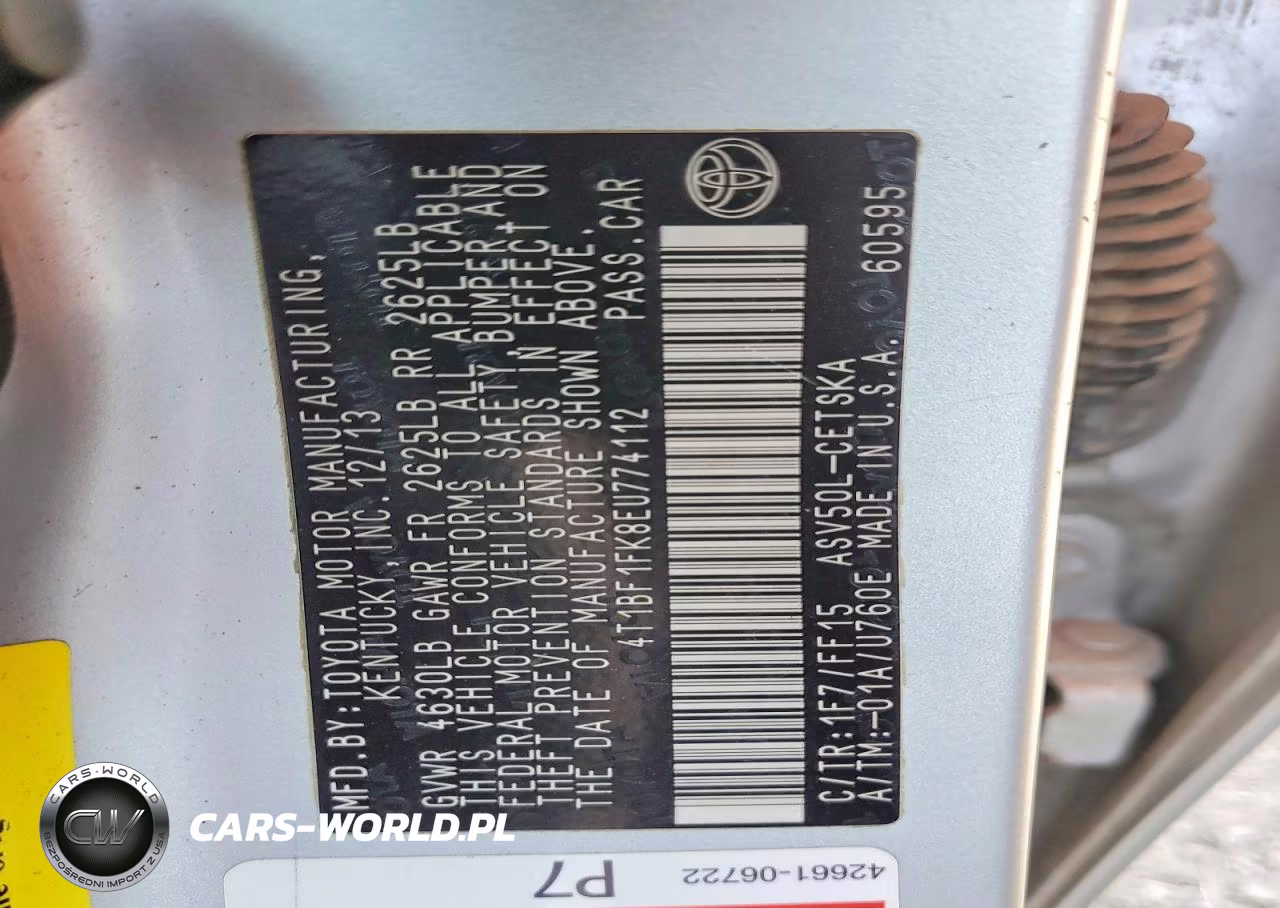 2014 Toyota Camry Se VIN:4T1BF1FK8EU774112 - 12