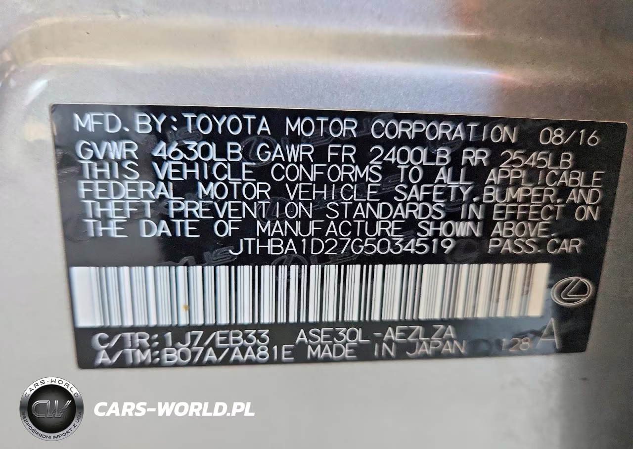 2016 Lexus Is 200T VIN:JTHBA1D27G5034519 - 12