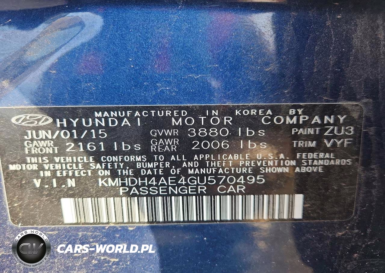2016 Hyundai Elantra Se VIN:KMHDH4AE4GU570495 - 12