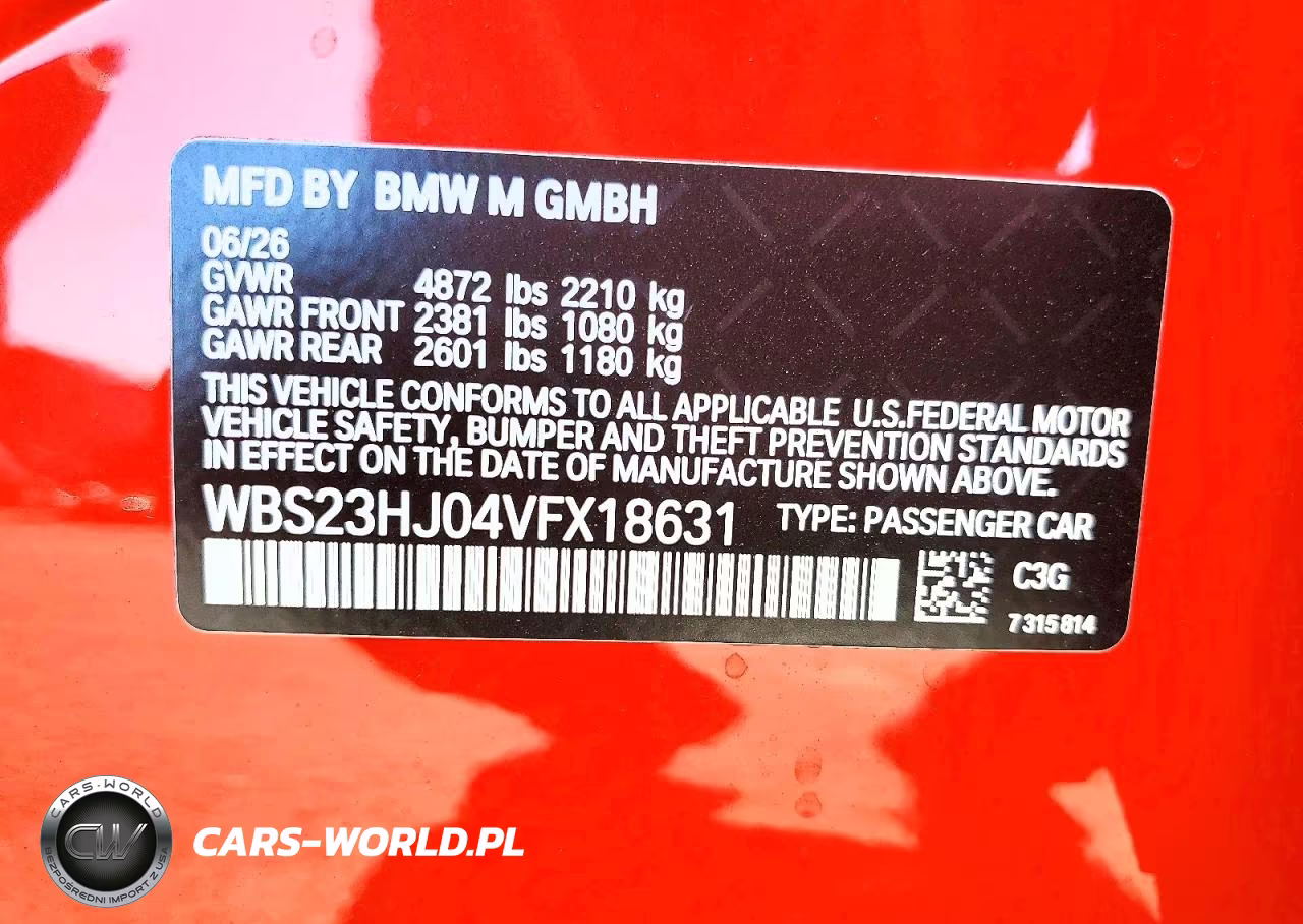 2027 BMW M3 Competition VIN:WBS23HJ04VFX18631 - 12