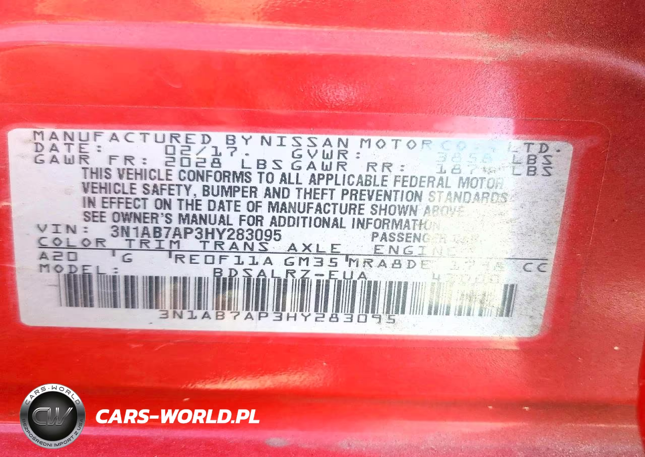 2017 Nissan Sentra Sr VIN:3N1AB7AP3HY283095 - 12