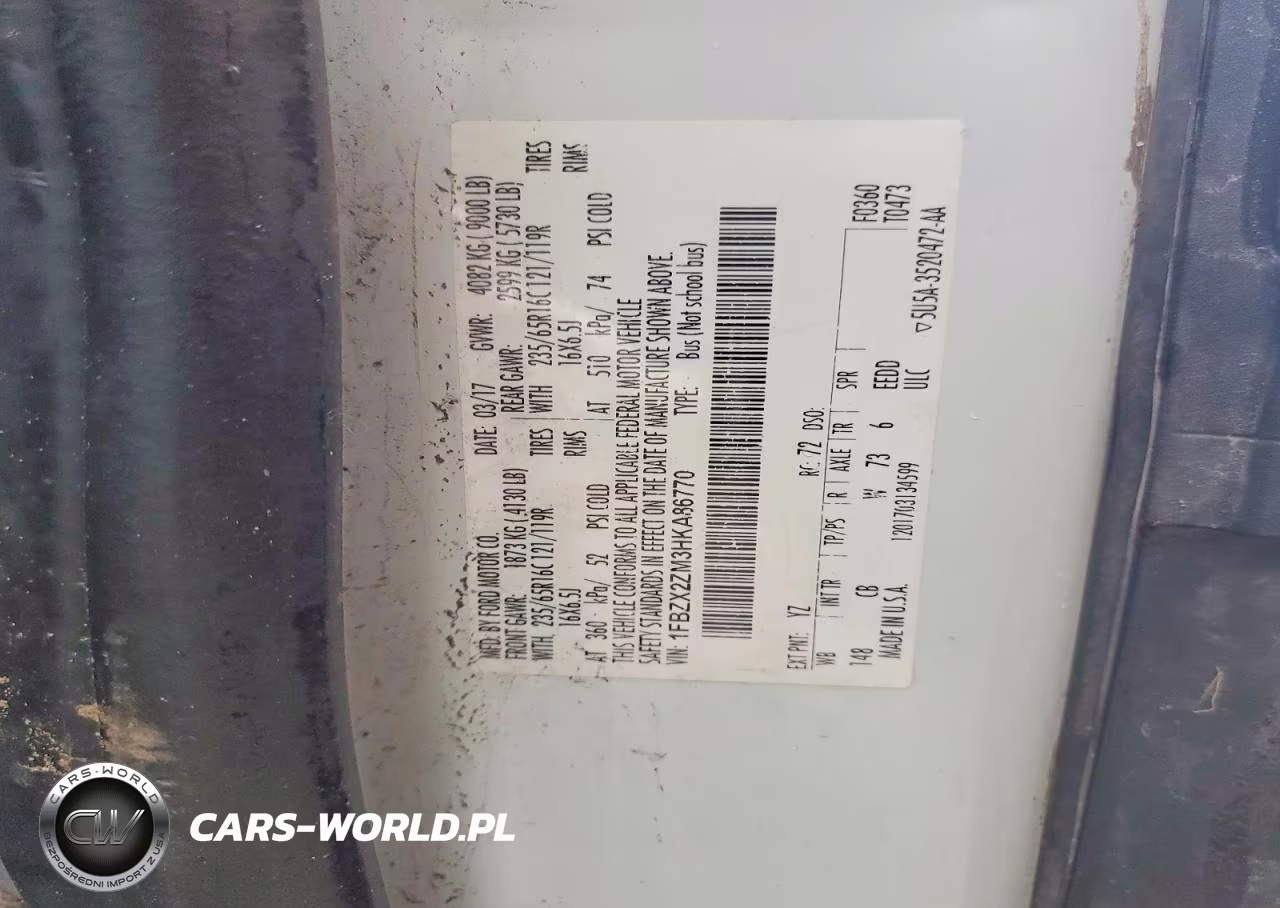 2017 Ford Transit T-350 VIN:1FBZX2ZM3HKA86770 - 13