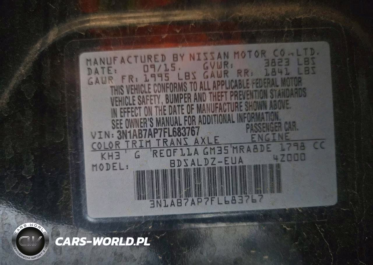 2015 Nissan Sentra Sv VIN:3N1AB7AP7FL683767 - 12
