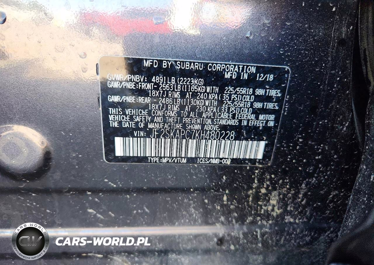 2019 Subaru Forester Sport VIN:JF2SKAPC7KH480228 - 14