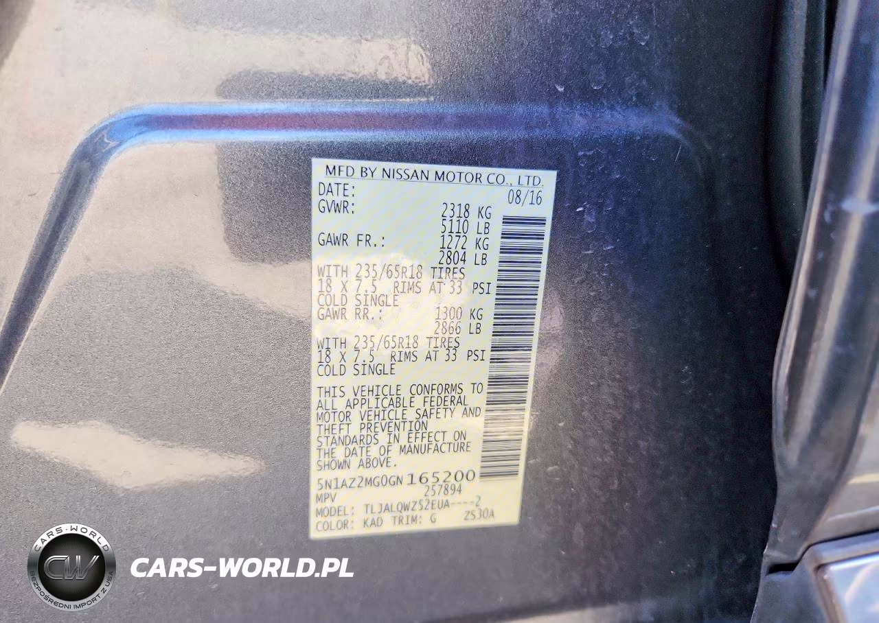 2016 Nissan Murano Sv VIN:5N1AZ2MG0GN165200 - 13