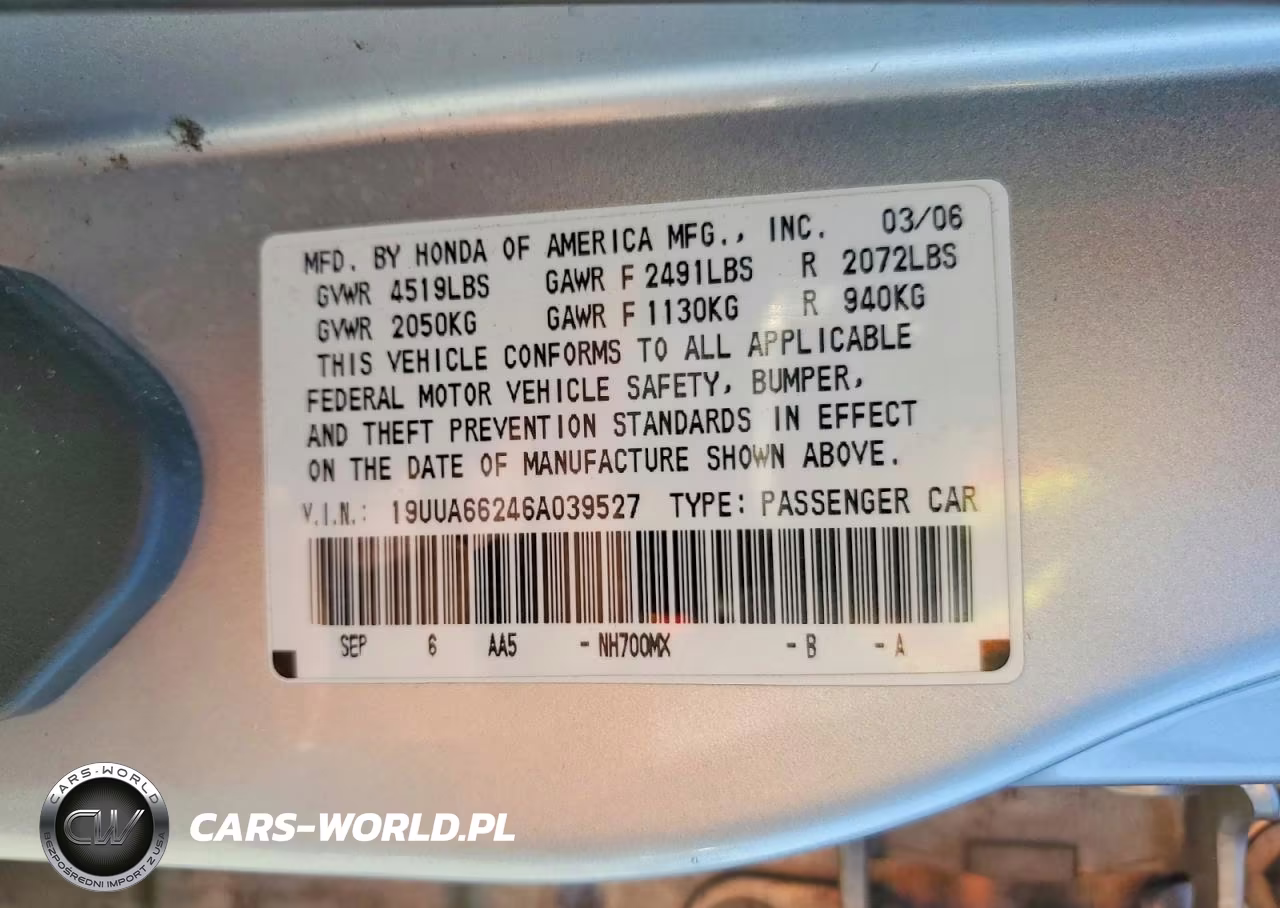 2006 Acura 3.2Tl VIN:19UUA66246A039527 - 12