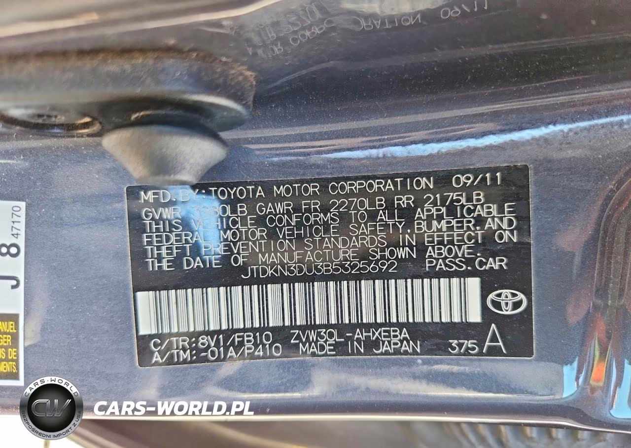2011 Toyota Prius Two VIN:JTDKN3DU3B5325692 - 12