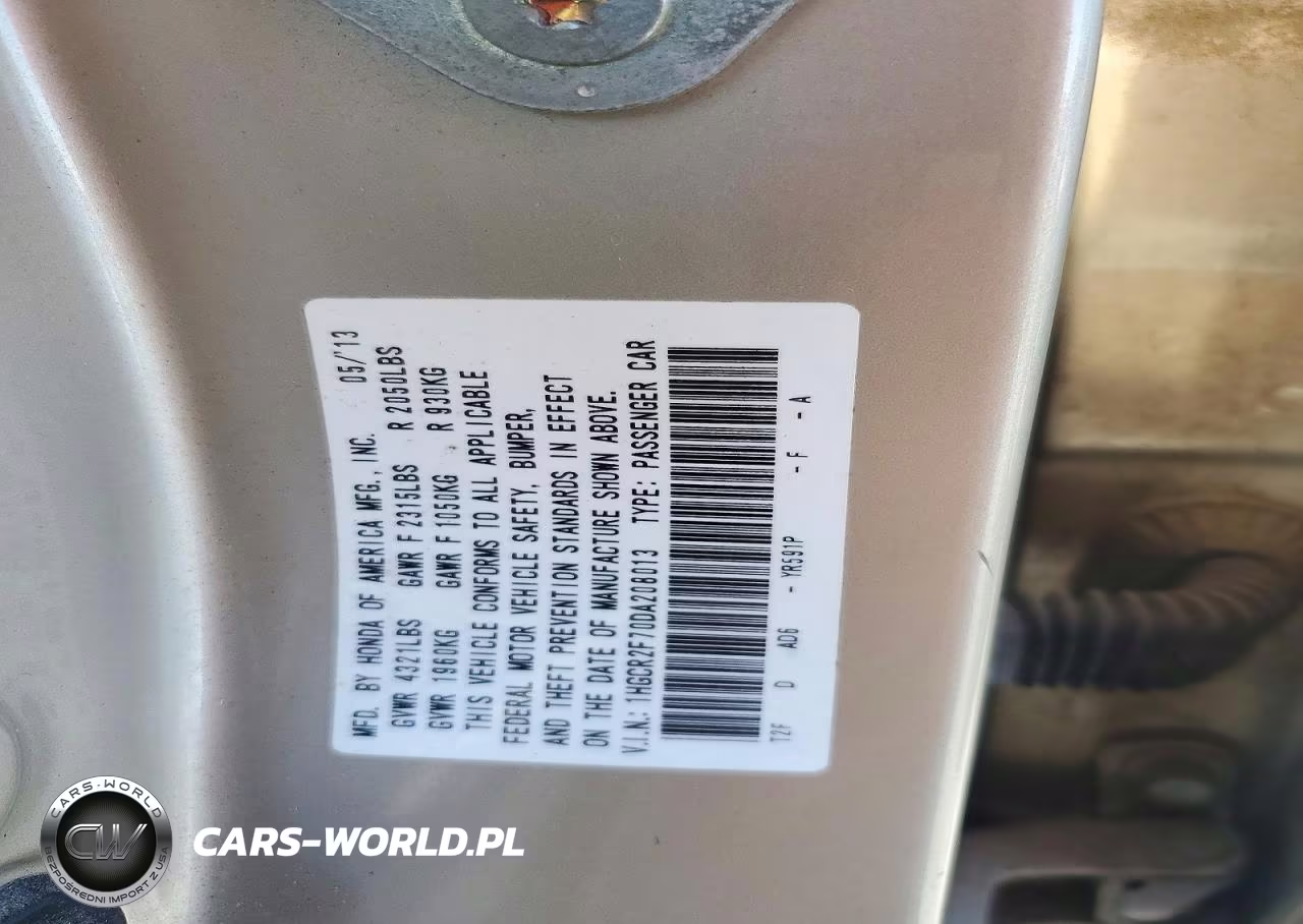 2013 Honda Accord Ex VIN:1HGCR2F70DA208013 - 13