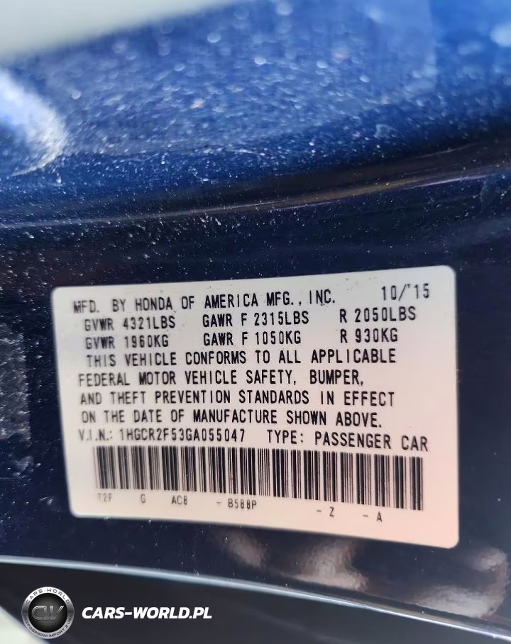 2016 Honda Accord Sport VIN:1HGCR2F53GA055047 - 12