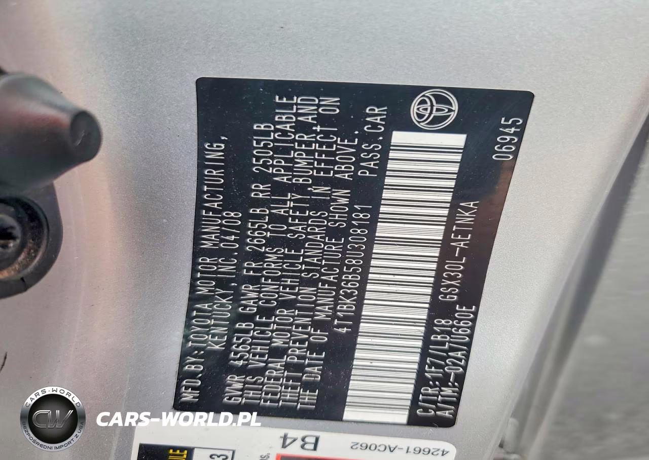 2008 Toyota Avalon Touring VIN:4T1BK36B58U308181 - 12