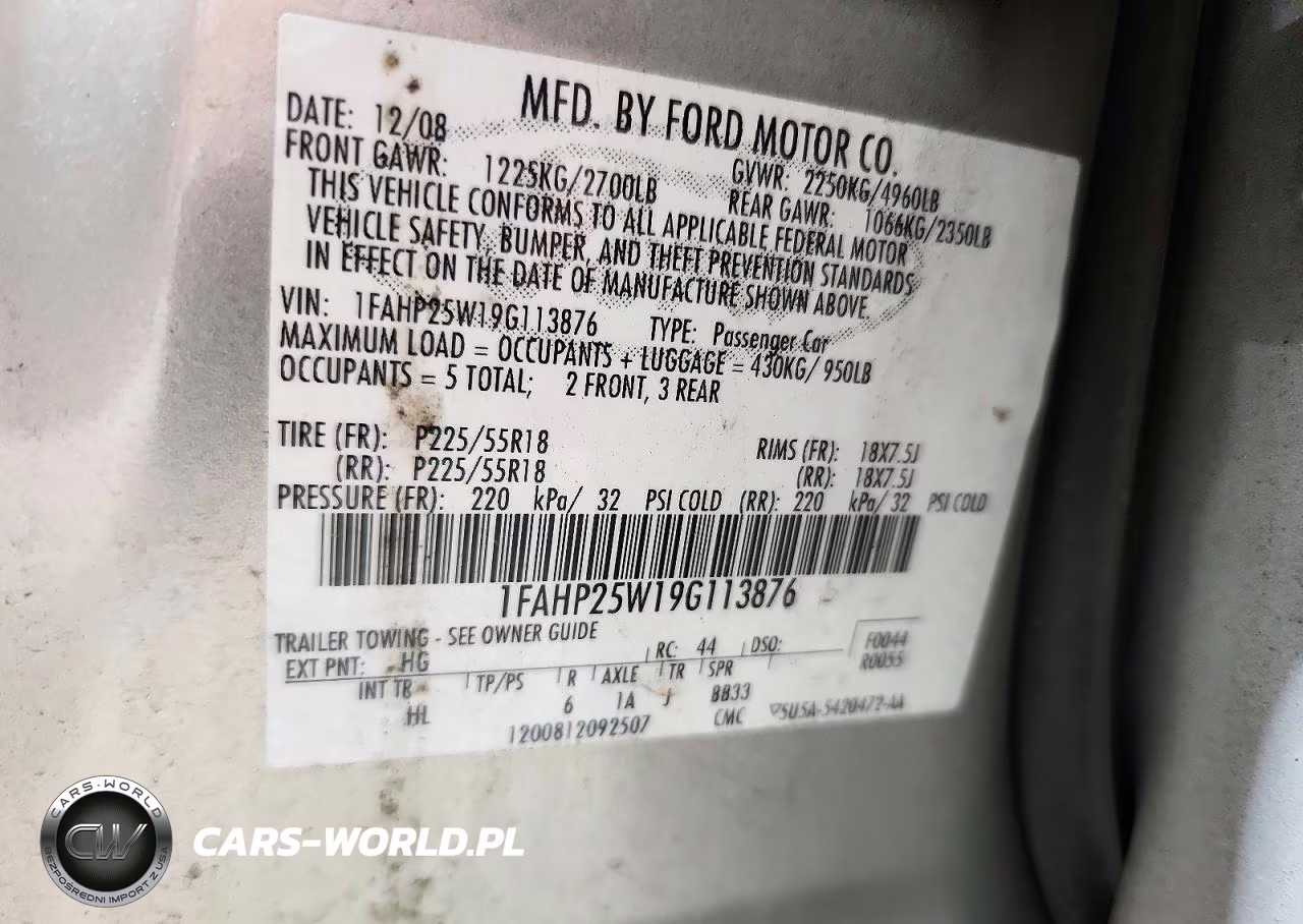 2009 Ford Taurus Limited VIN:1FAHP25W19G113876 - 12
