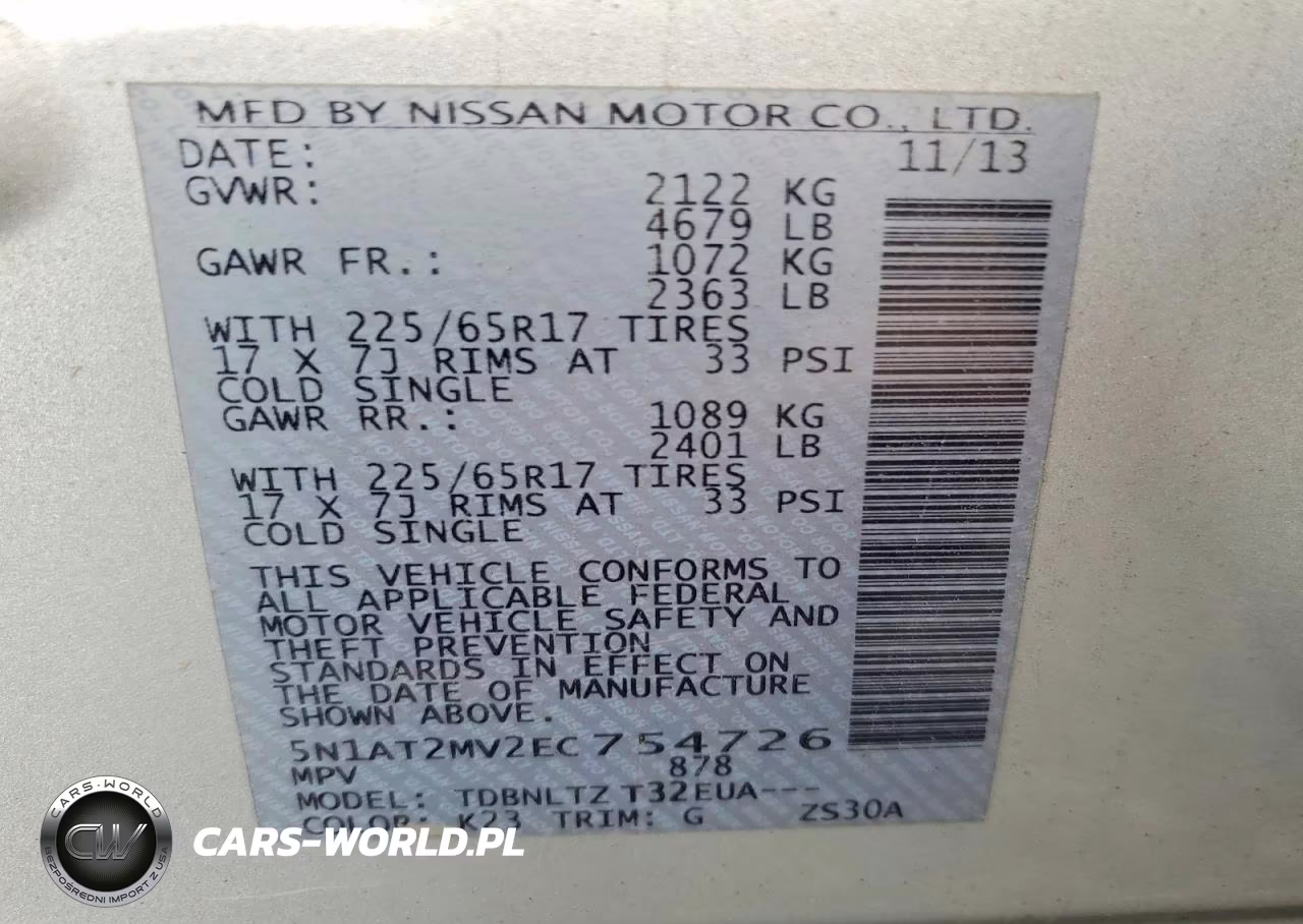 2014 Nissan Rogue Sv VIN:5N1AT2MV2EC754726 - 14