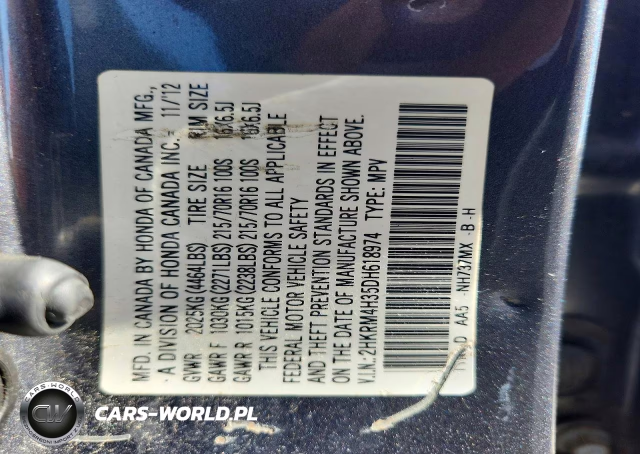2013 Honda Cr-V Lx VIN:2HKRM4H35DH618974 - 14