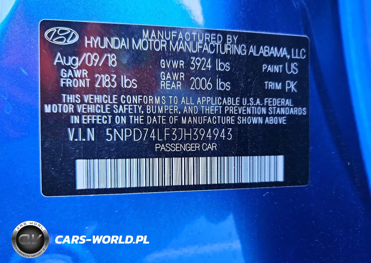 2018 Hyundai Elantra Se VIN:5NPD74LF3JH394943 - 12