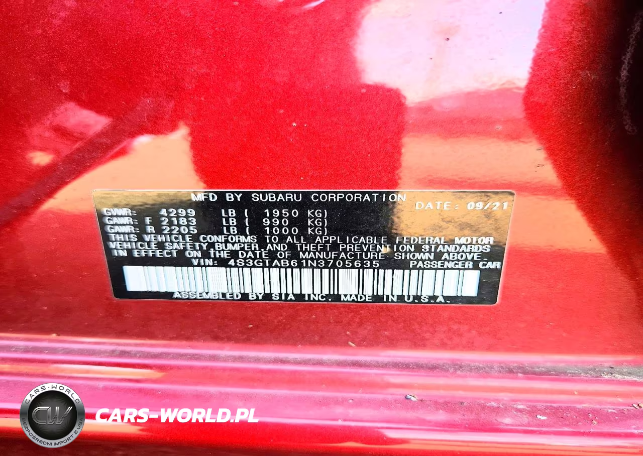 2022 Subaru Impreza VIN:4S3GTAB61N3705635 - 13