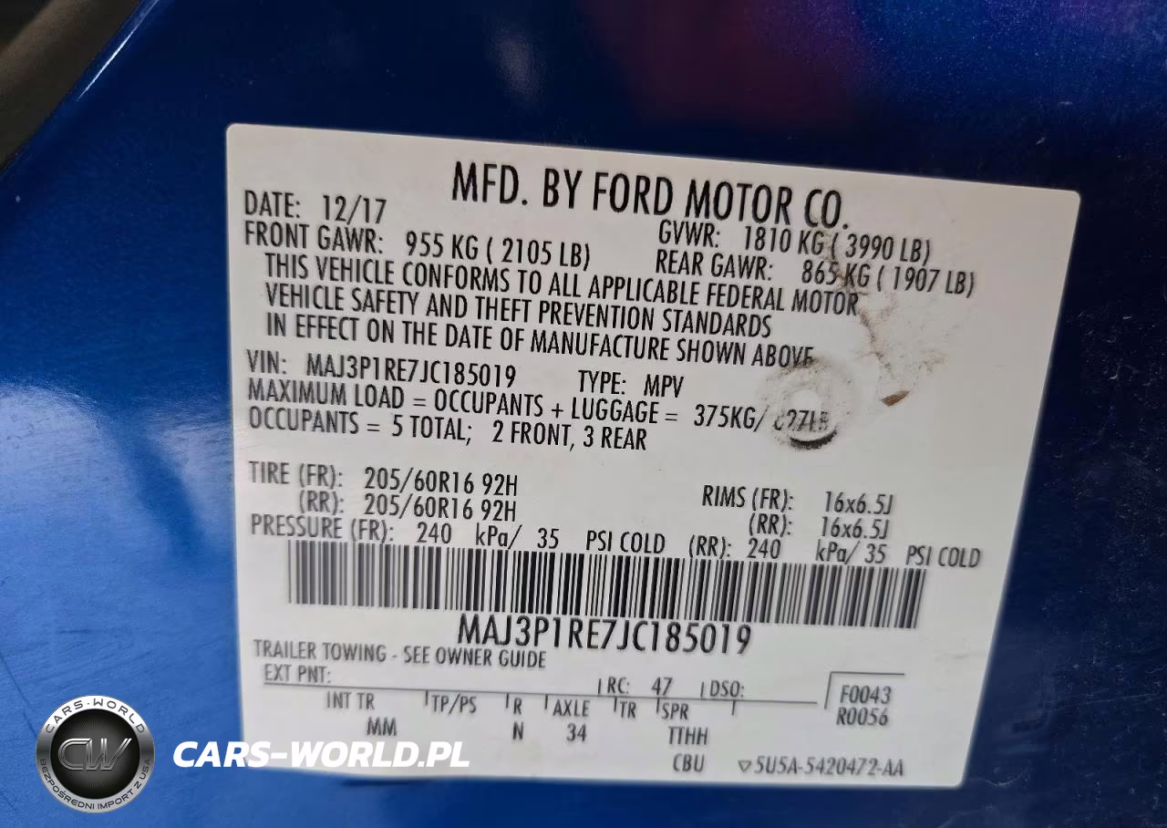 2018 Ford Ecosport S VIN:MAJ3P1RE7JC185019 - 14