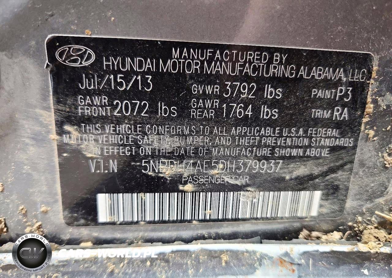 2013 Hyundai Elantra Gls VIN:5NPDH4AE5DH379937 - 12