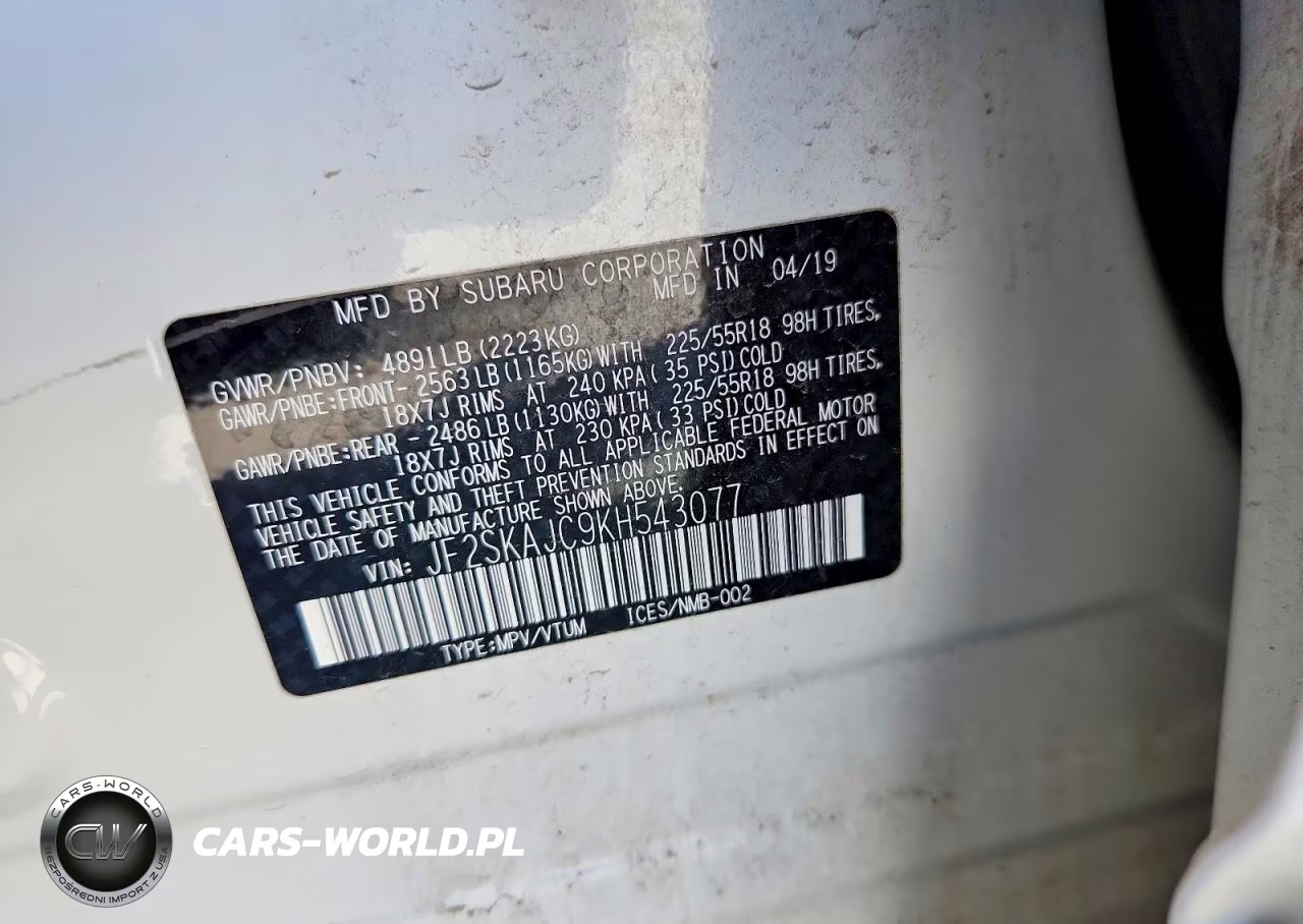 2019 Subaru Forester Sport VIN:JF2SKAJC9KH543077 - 12
