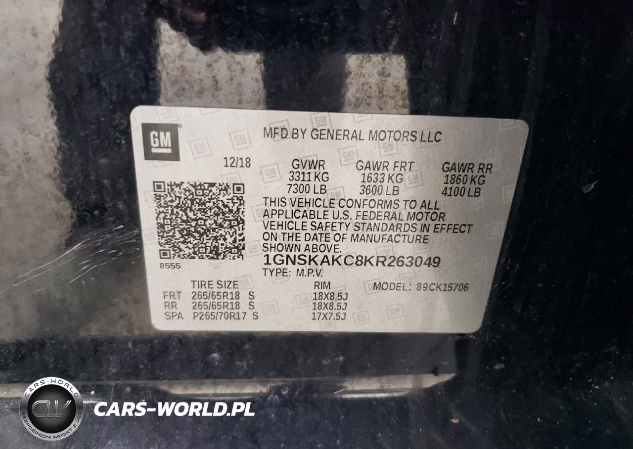 2019 Chevrolet Tahoe K1500 Ls VIN:1GNSKAKC8KR263049 - 13