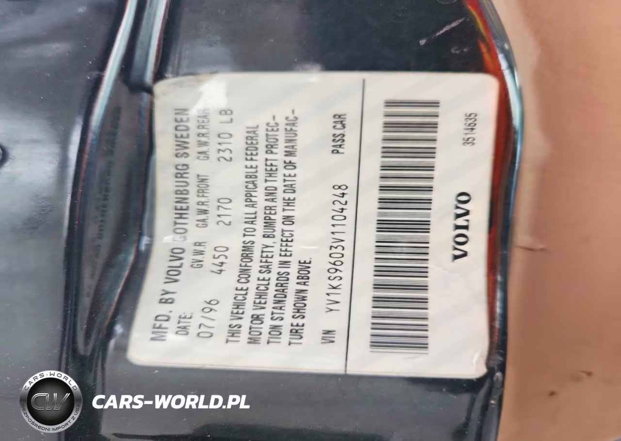 1997 Volvo 960 VIN:YV1KS9603V1104248 - 12