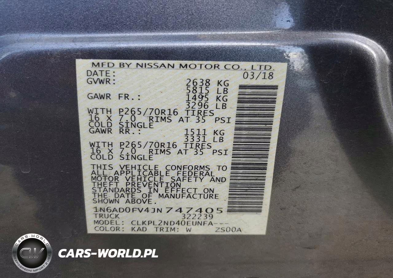 2018 Nissan Frontier Sv VIN:1N6AD0FV4JN747405 - 12