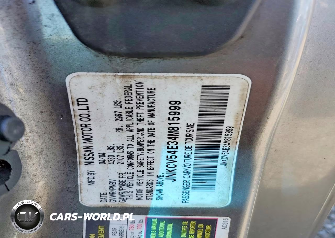 2004 Infiniti G35 Base VIN:JNKCV54E34M815999 - 13