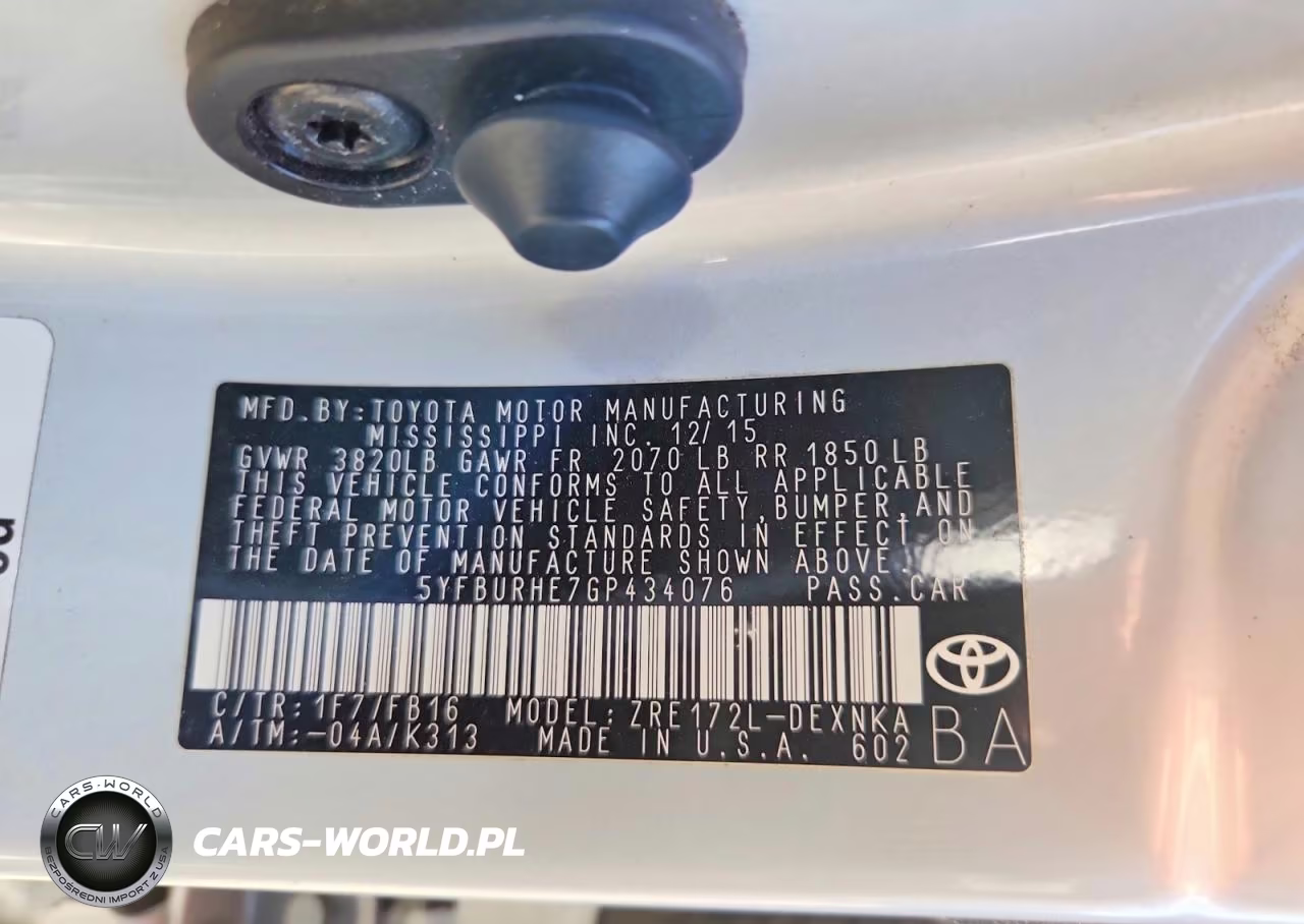 2016 Toyt Corolla VIN:5YFBURHE7GP434076 - 12
