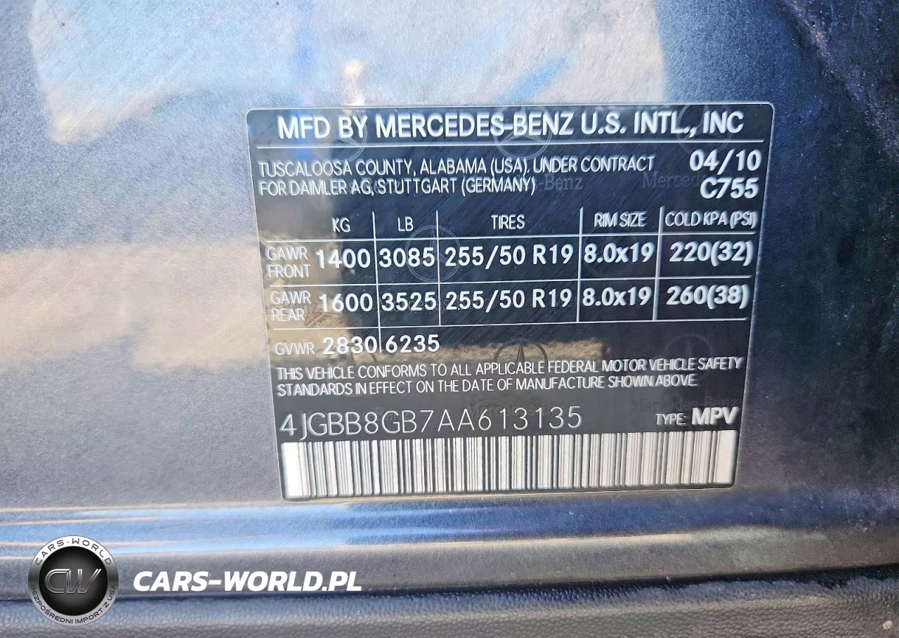 2010 Mercedes-Benz Ml 350 4Matic VIN:4JGBB8GB7AA613135 - 13