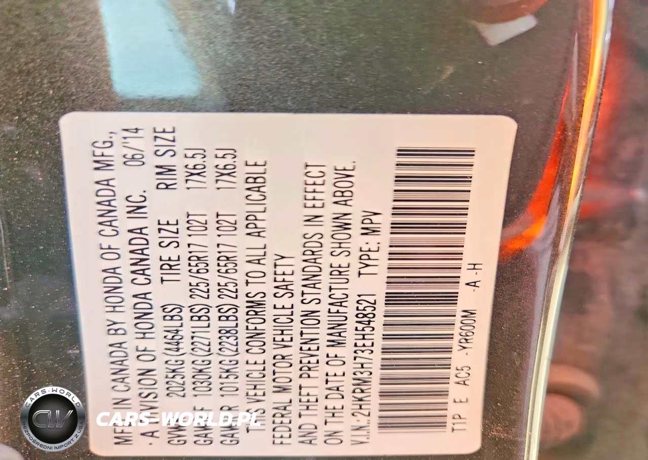 2014 Honda Cr-V Exl VIN:2HKRM3H73EH548521 - 13