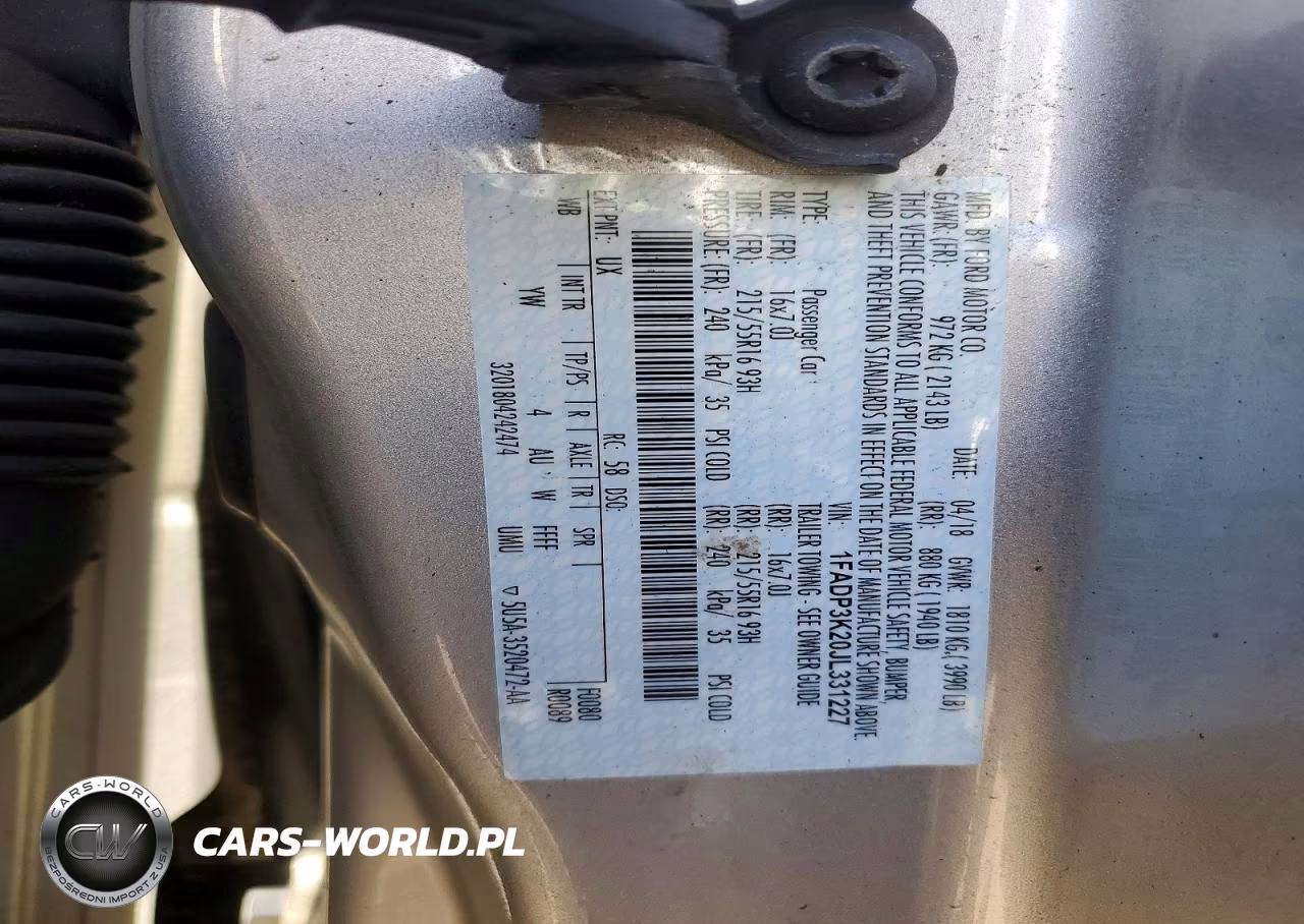 2018 Ford Focus Se VIN:1FADP3K20JL331227 - 12