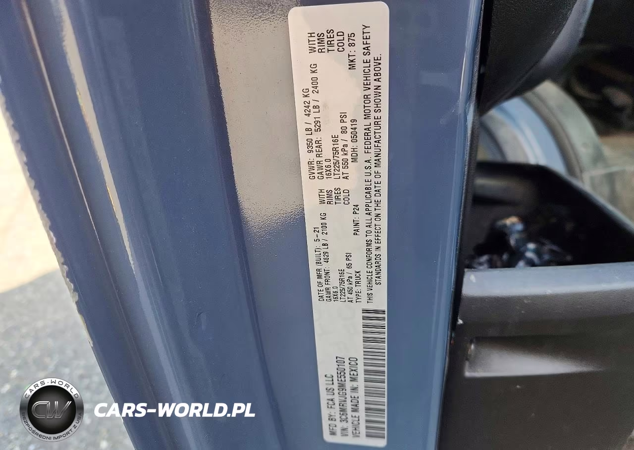 2021 Ram Promaster 3500 Delivery Van VIN:3C6MRVJG9ME550107 - 13