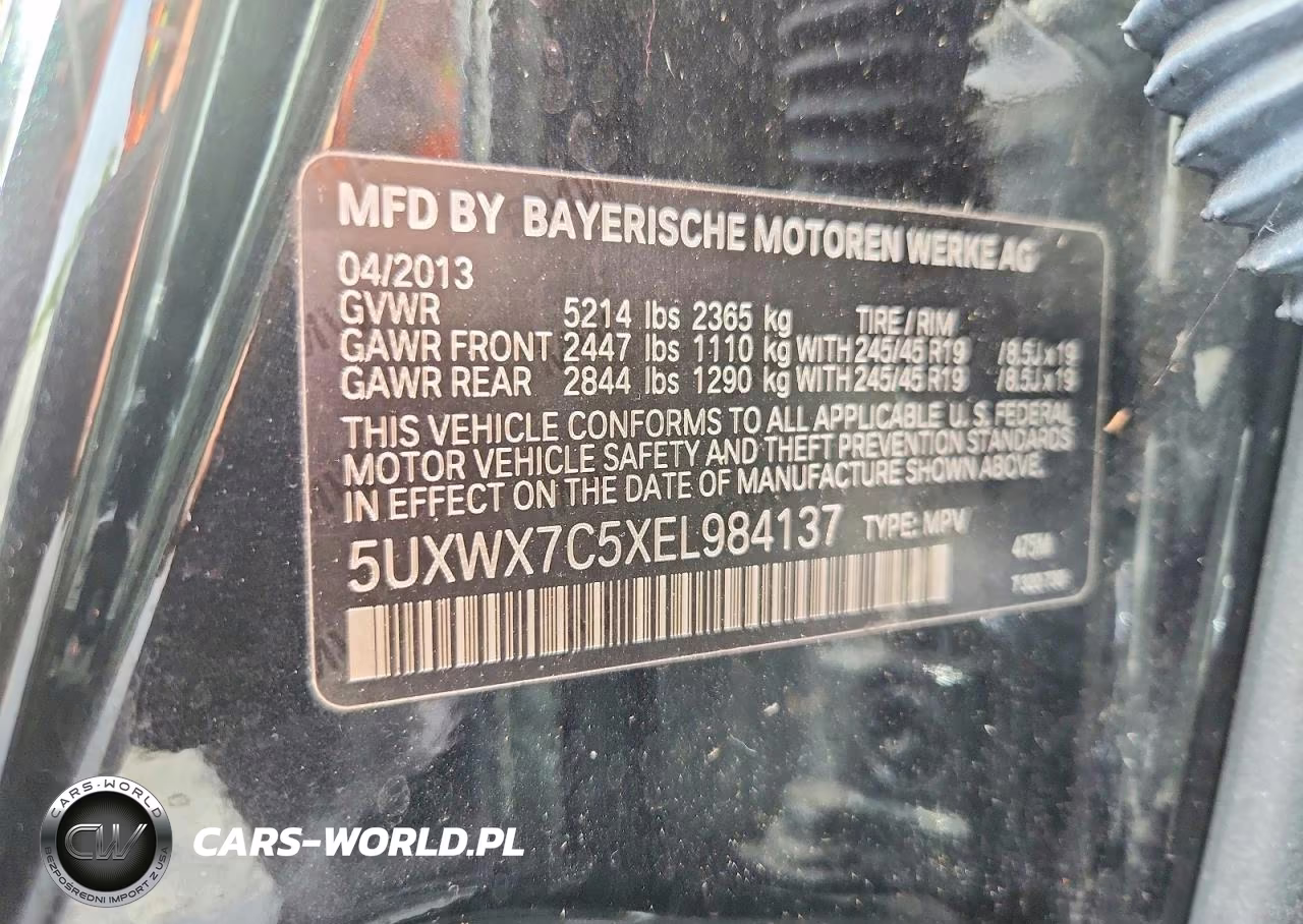 2014 BMW X3 xDrive35I VIN:5UXWX7C5XEL984137 - 13