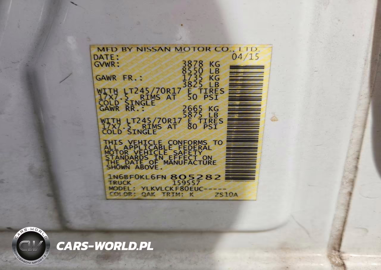 2015 Nissan Nv 1500 S VIN:1N6BF0KL6FN805282 - 14