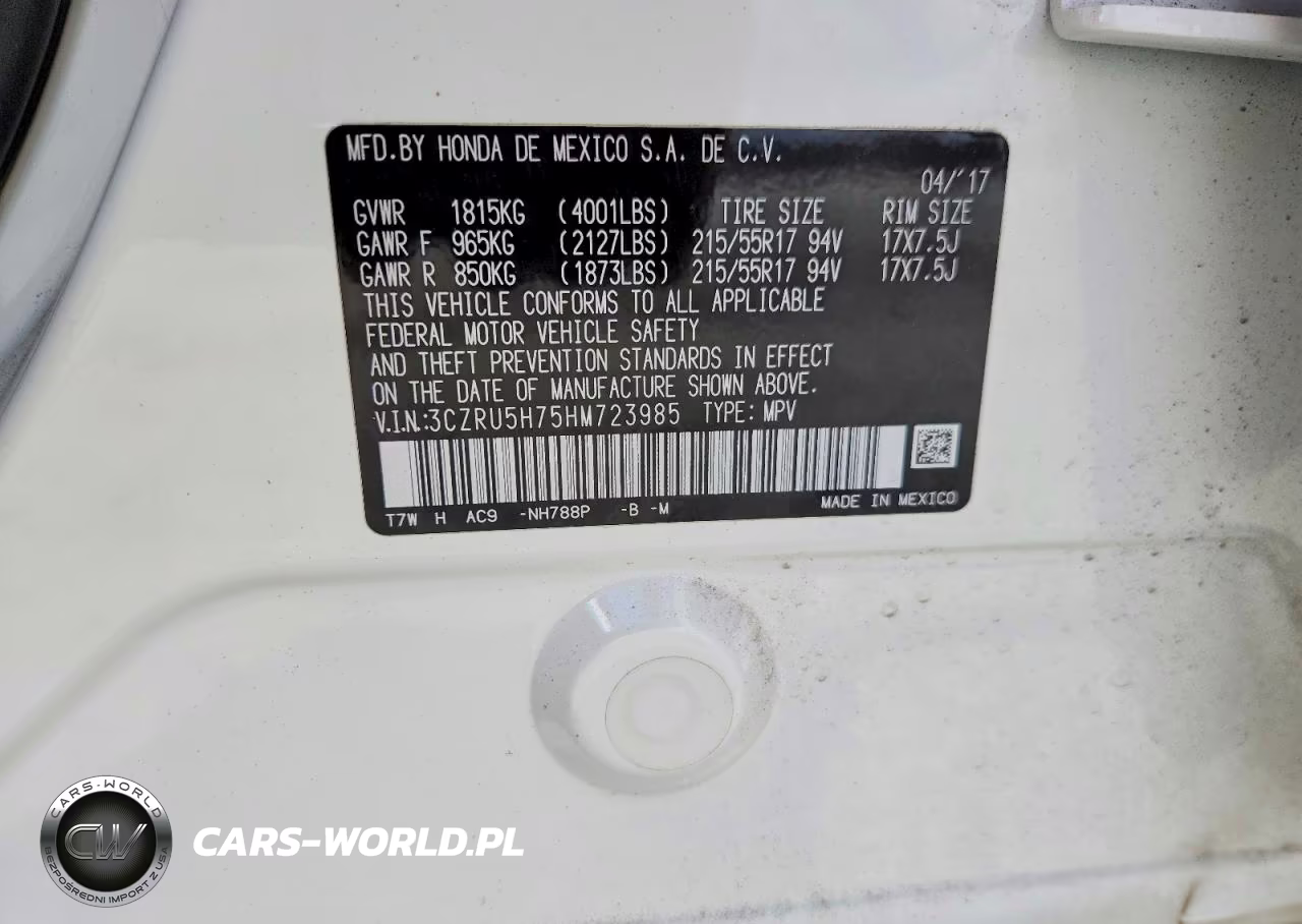2017 Honda Hr-V Exl VIN:3CZRU5H75HM723985 - 13