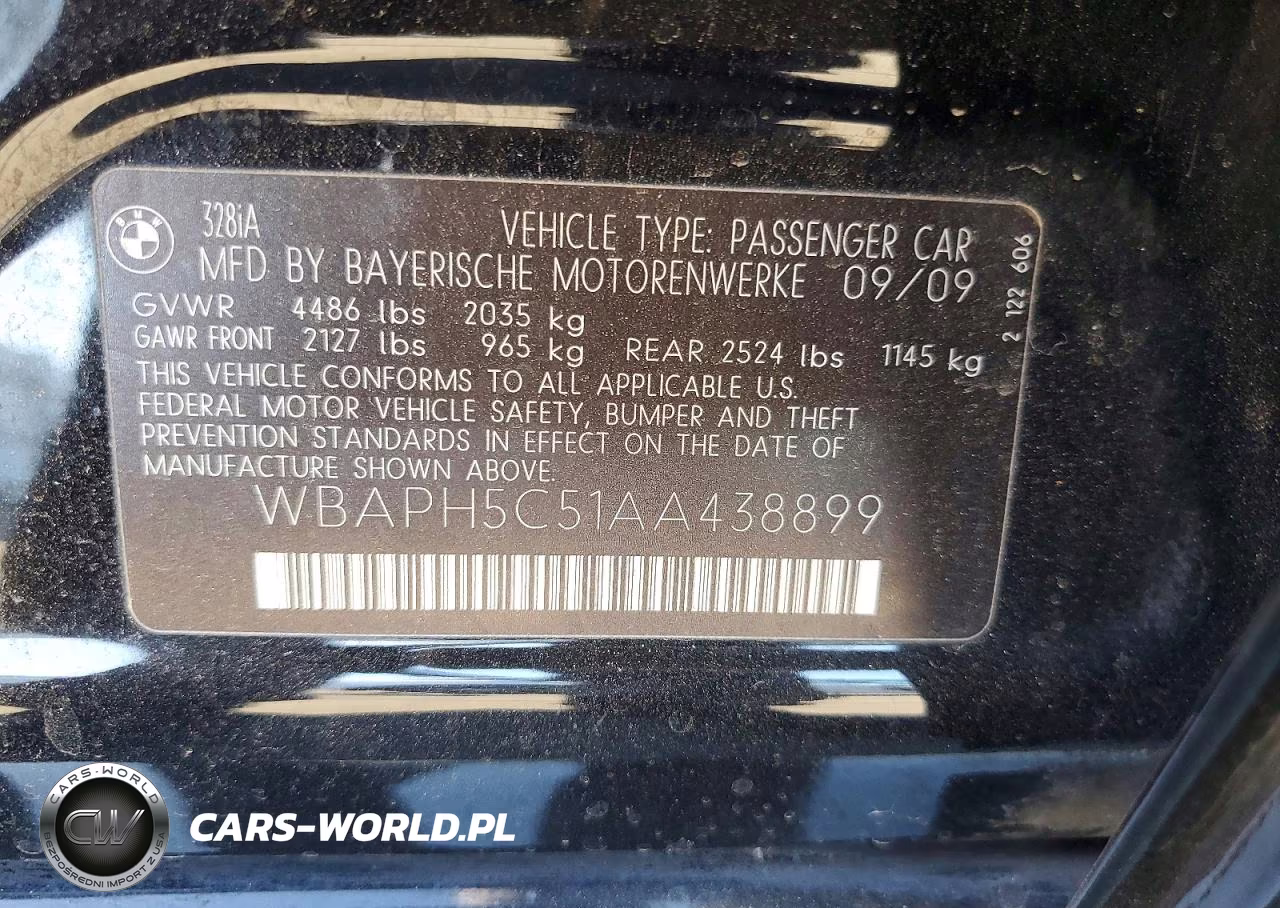 2010 BMW 328 I Sulev VIN:WBAPH5C51AA438899 - 12