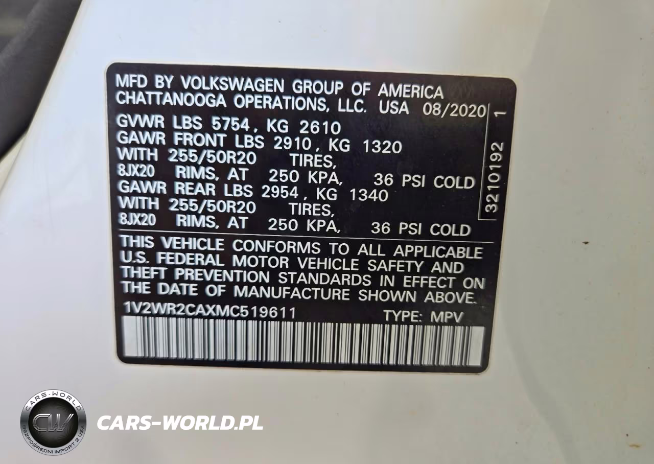 2021 Volkswagen Atlas Se VIN:1V2WR2CAXMC519611 - 13