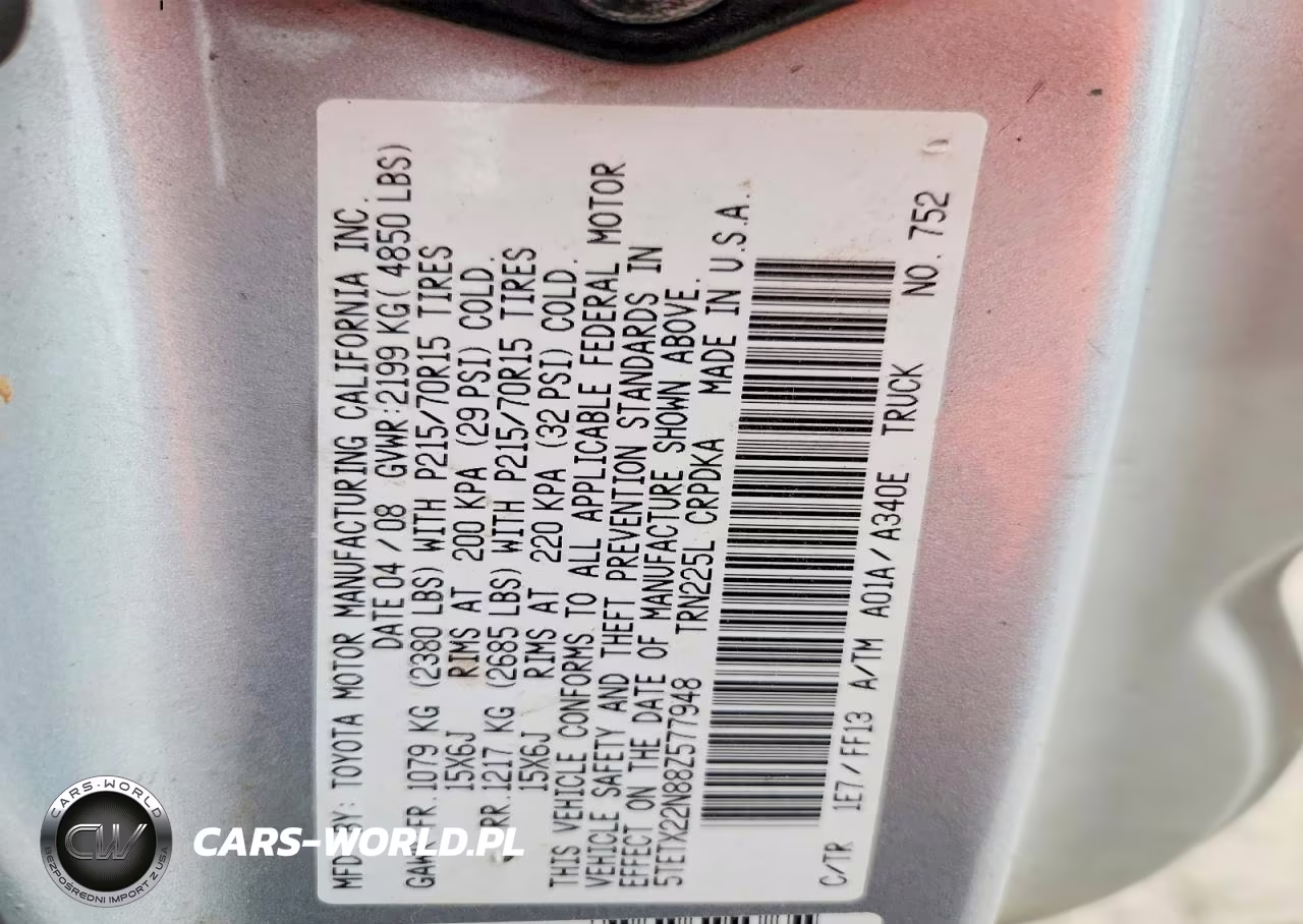 2008 Toyota Tacoma Base VIN:5TETX22N88Z577948 - 13