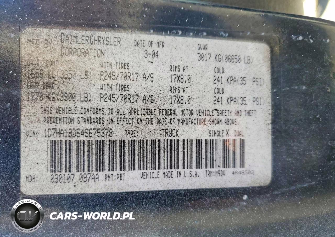 2004 Dodge Ram 1500 St VIN:1D7HA18D64S675378 - 12
