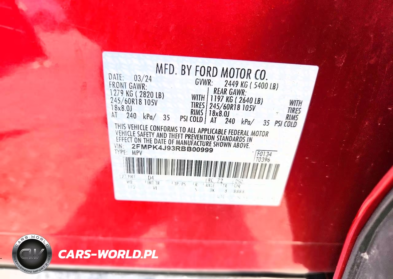 2024 Ford Edge Sel VIN:2FMPK4J93RBB00999 - 13
