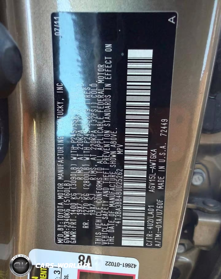 2011 Toyota Venza Awd 4Cyl VIN:4T3BA3BB4BU025262 - 10