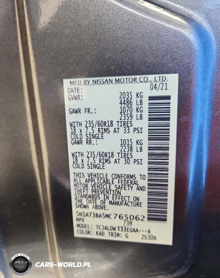2021 Nissan Rogue Sv VIN:5N1AT3BA5MC765062 - 13