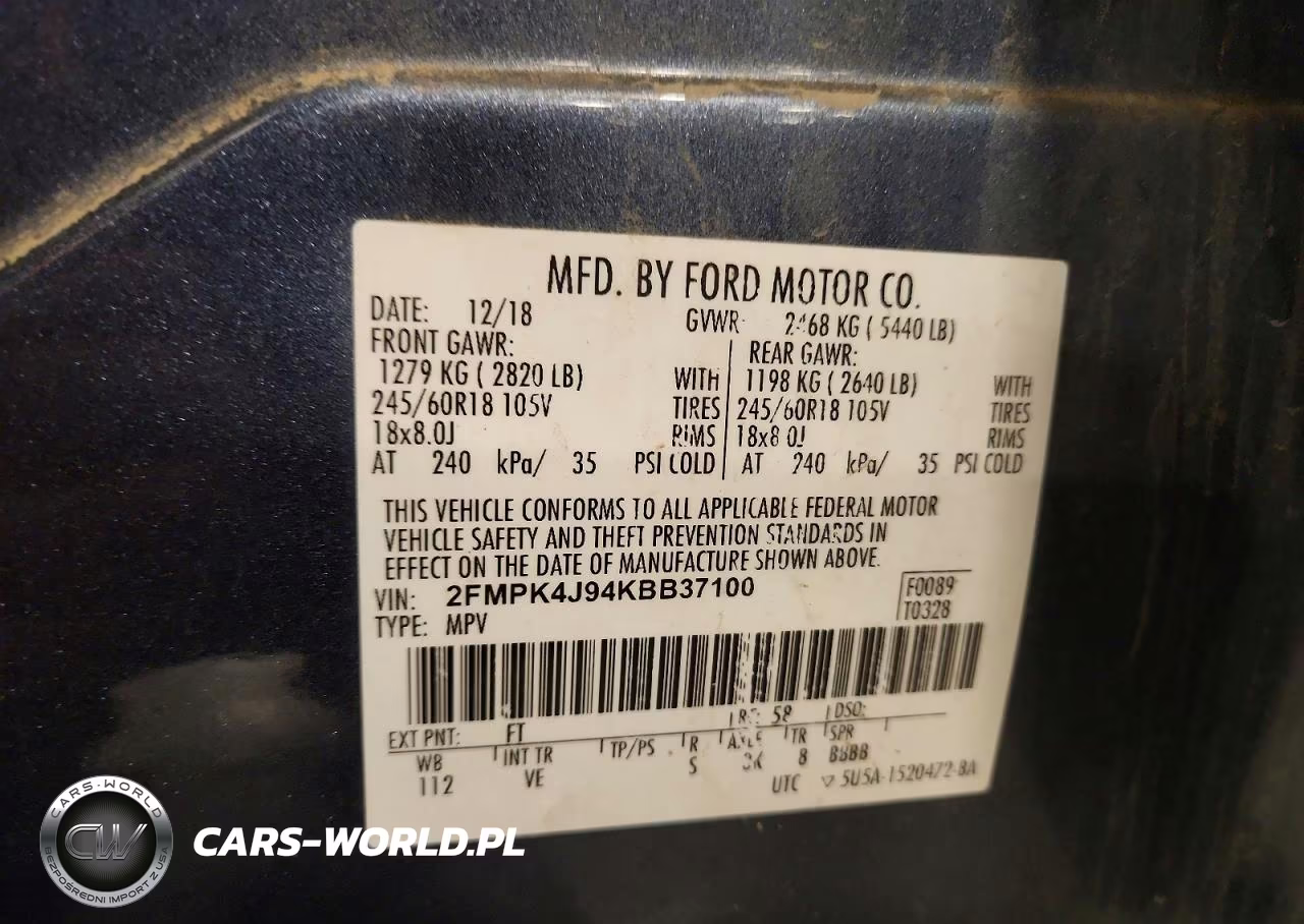 2019 Ford Edge Sel VIN:2FMPK4J94KBB37100 - 13