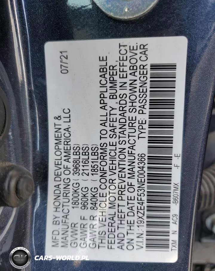 2022 Honda Insight Ex VIN:19XZE4F53NE004366 - 12