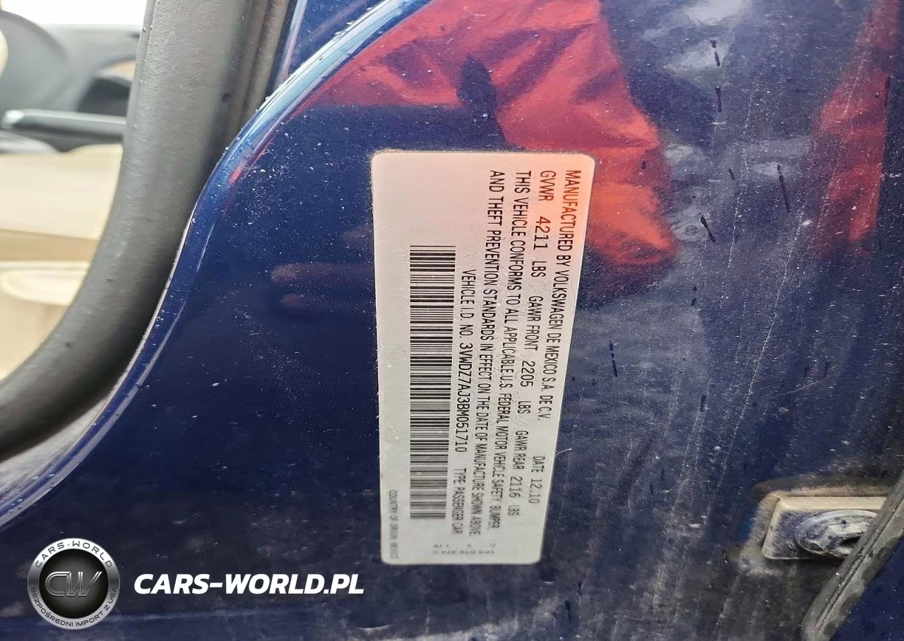 2011 Volkswagen Jetta Se VIN:3VWDZ7AJ3BM051710 - 12